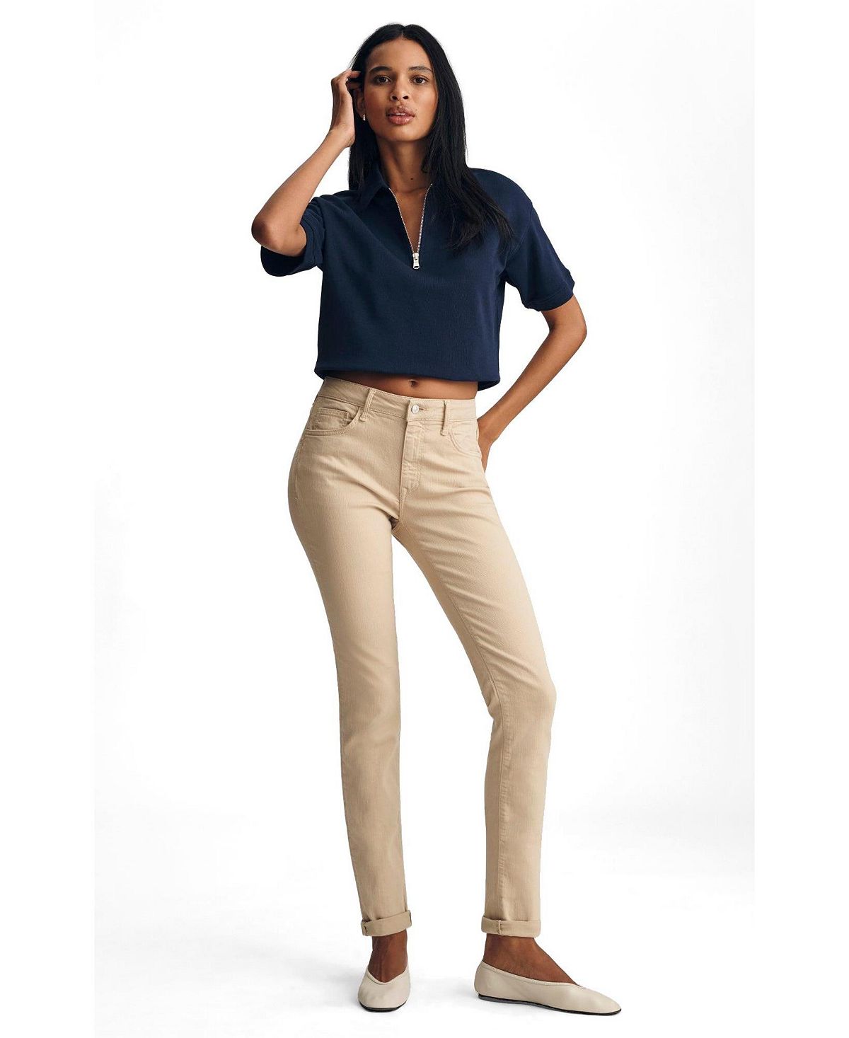 Mavi Jeans Women's Kathleen Mid Rise Boyfriend In Corn Silk Flex Blue view 1 — MAYCSS fashion products