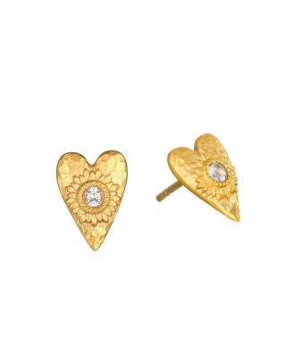 Sacred Connection Heart Lotus Stud Earrings
