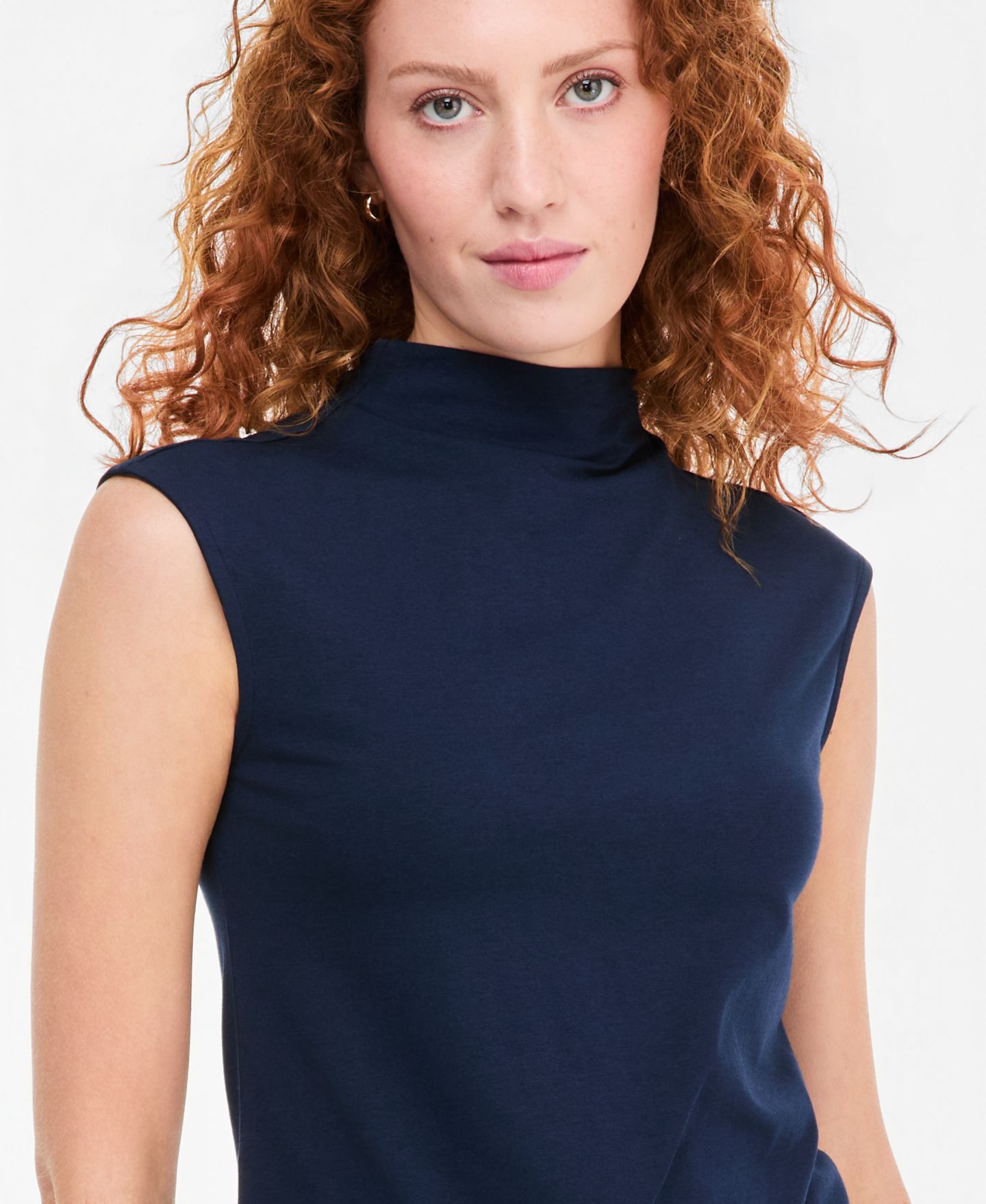 Женская футболка On 34th Funnel Neck Sleeveless T-Shirt, цвет: Тёмно-синий — фото 4