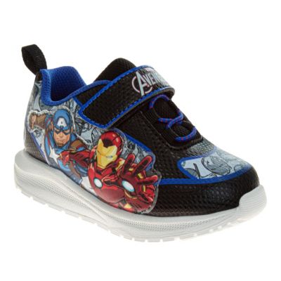 Toddler Avengers Light Up Sneakers Boys ( 7 to 12 ) Iron Man and Captain America Superhero Design Action Ready