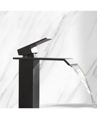 Waterfall Spout Bathroom Faucet,Single Handle Bathroom Vanity Sink Faucet
