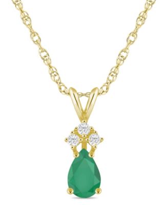 Ruby (1/2 ct. t.w.) and Diamond Accent Pendant Necklace in 14k Yellow Gold (Also in Sapphire & Emerald)