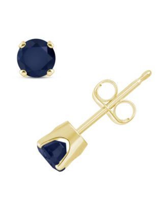 Emerald (1/2 ct. t.w.) Stud Earrings in 14K Yellow Gold (Also Available in Sapphire)