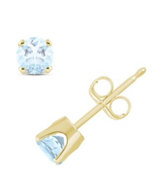 Gemstone Stud Earrings in 14K Yellow Gold