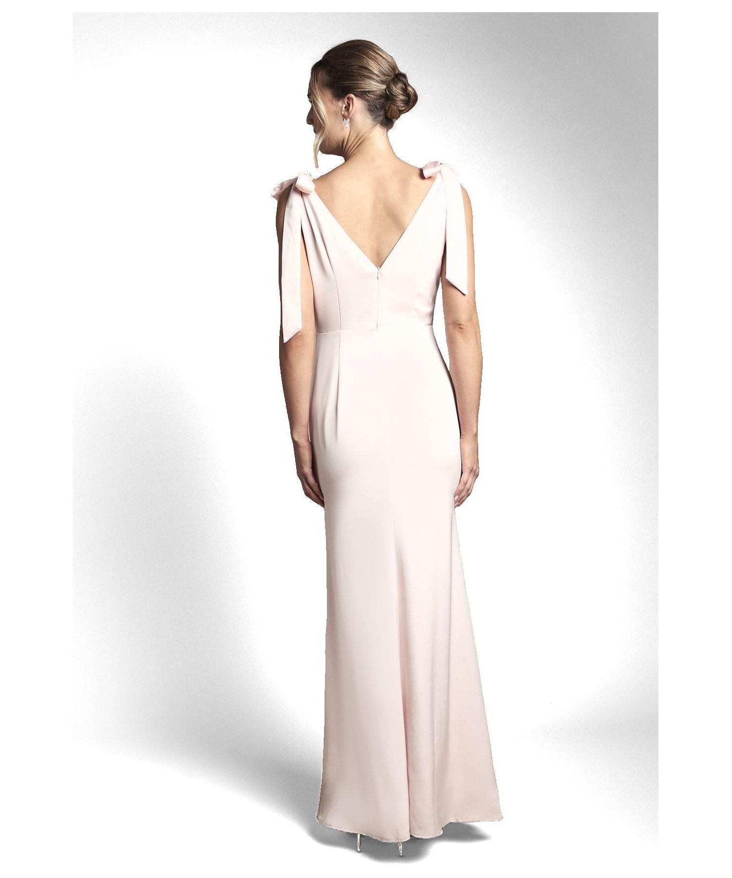 Women's V-Neck Crepe Maxi Dress