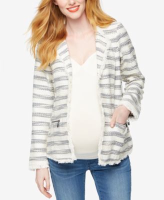 Willow & Clay - Maternity Striped Tweed Blazer