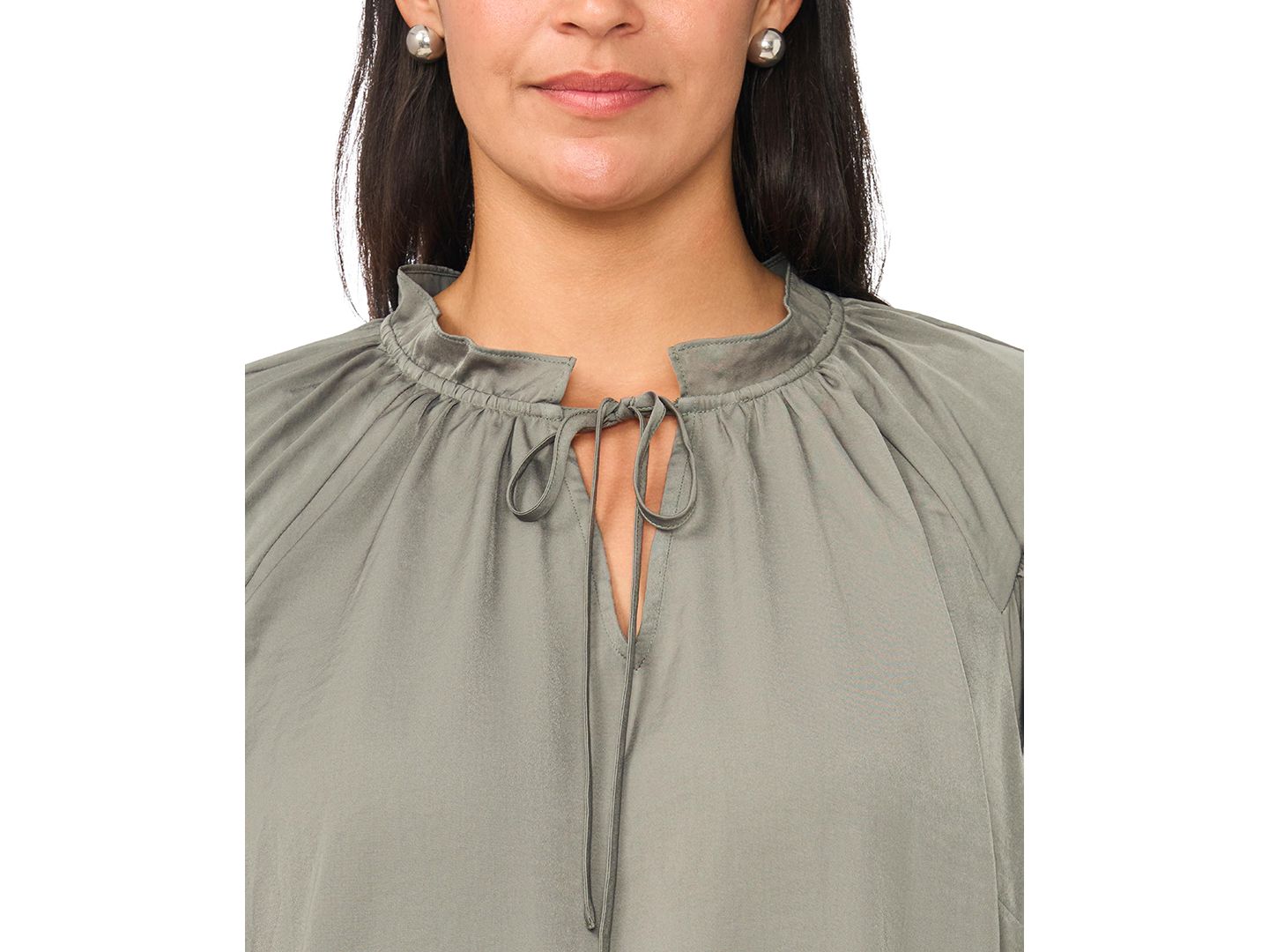 Женская блузка Vince Camuto Plus Size Raglan-Sleeve Peasant Blouse, цвет: Изумрудный — фото 6