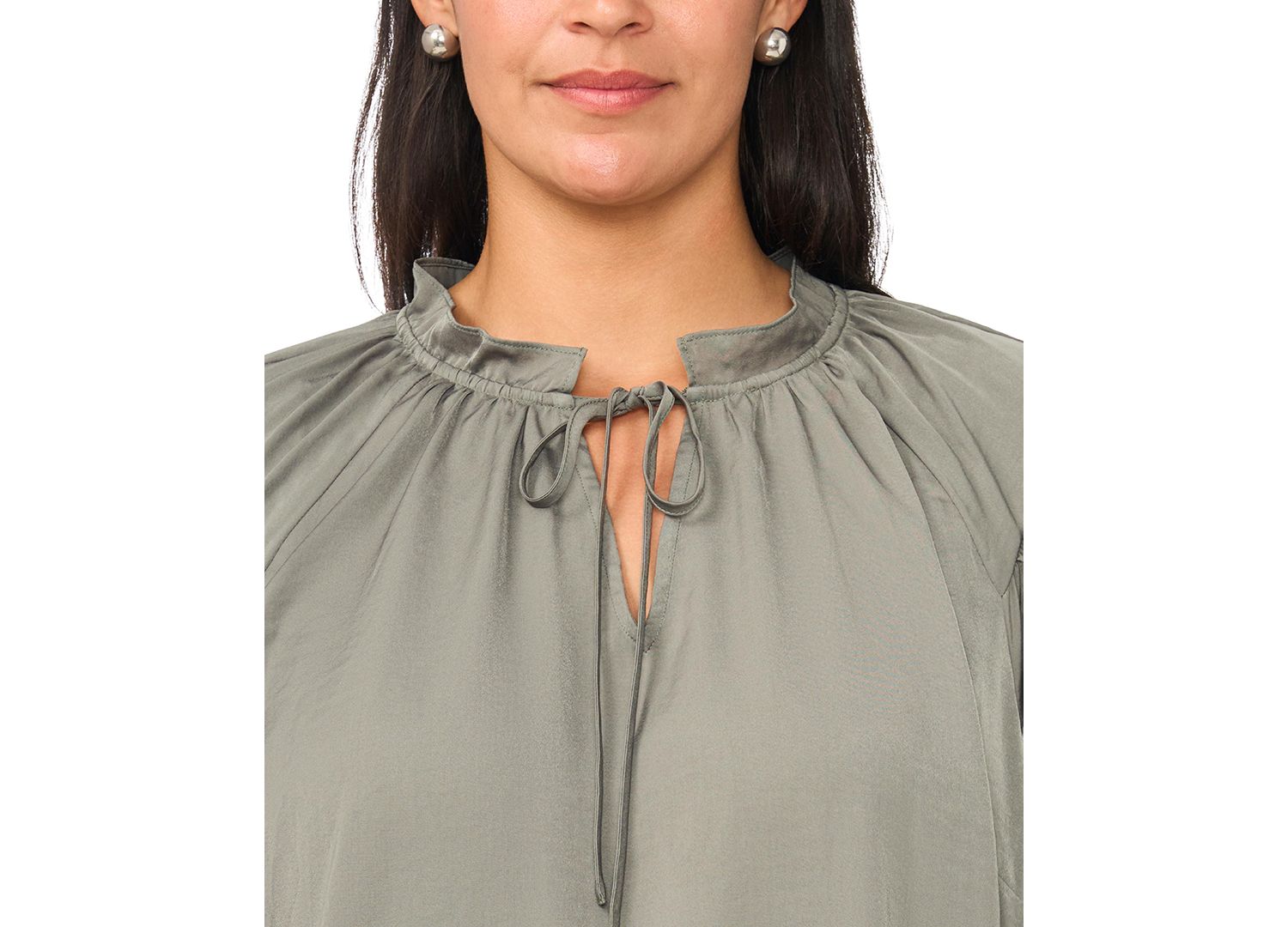 Plus Size Raglan-Sleeve Peasant Blouse