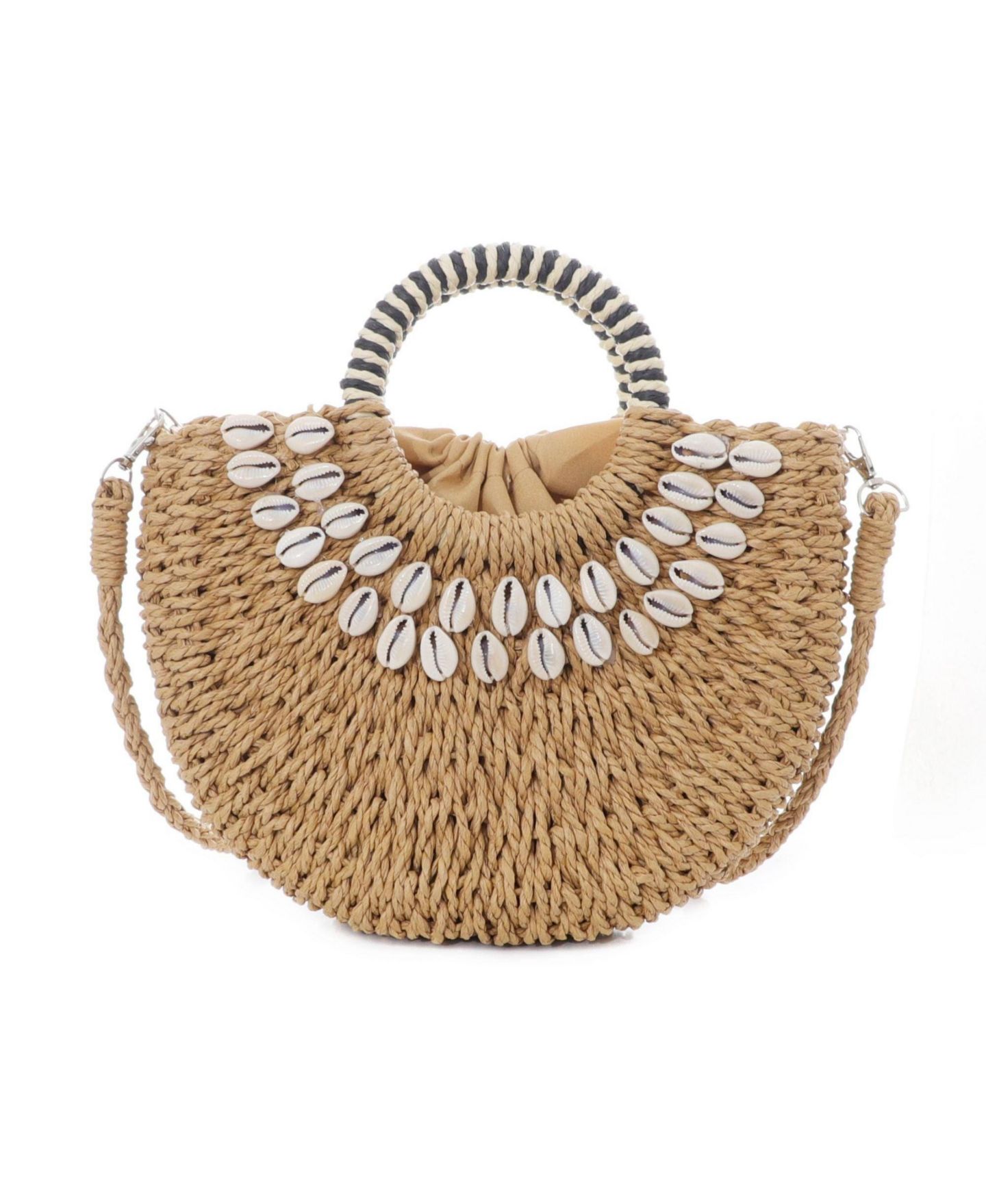 Женская сумка Adornia Fine Basket Arc Shell-Embroidered Handle Bag with Shoulder Strap, цвет: Коричневый — фото 1