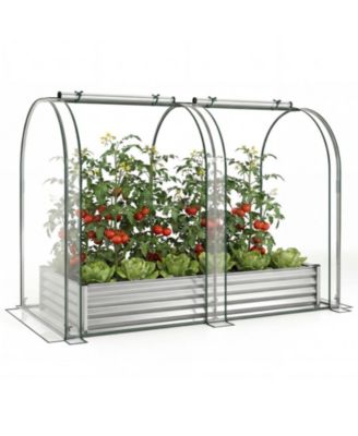 Galvanized Raised Garden Bed with PVC Greenhouse Cover