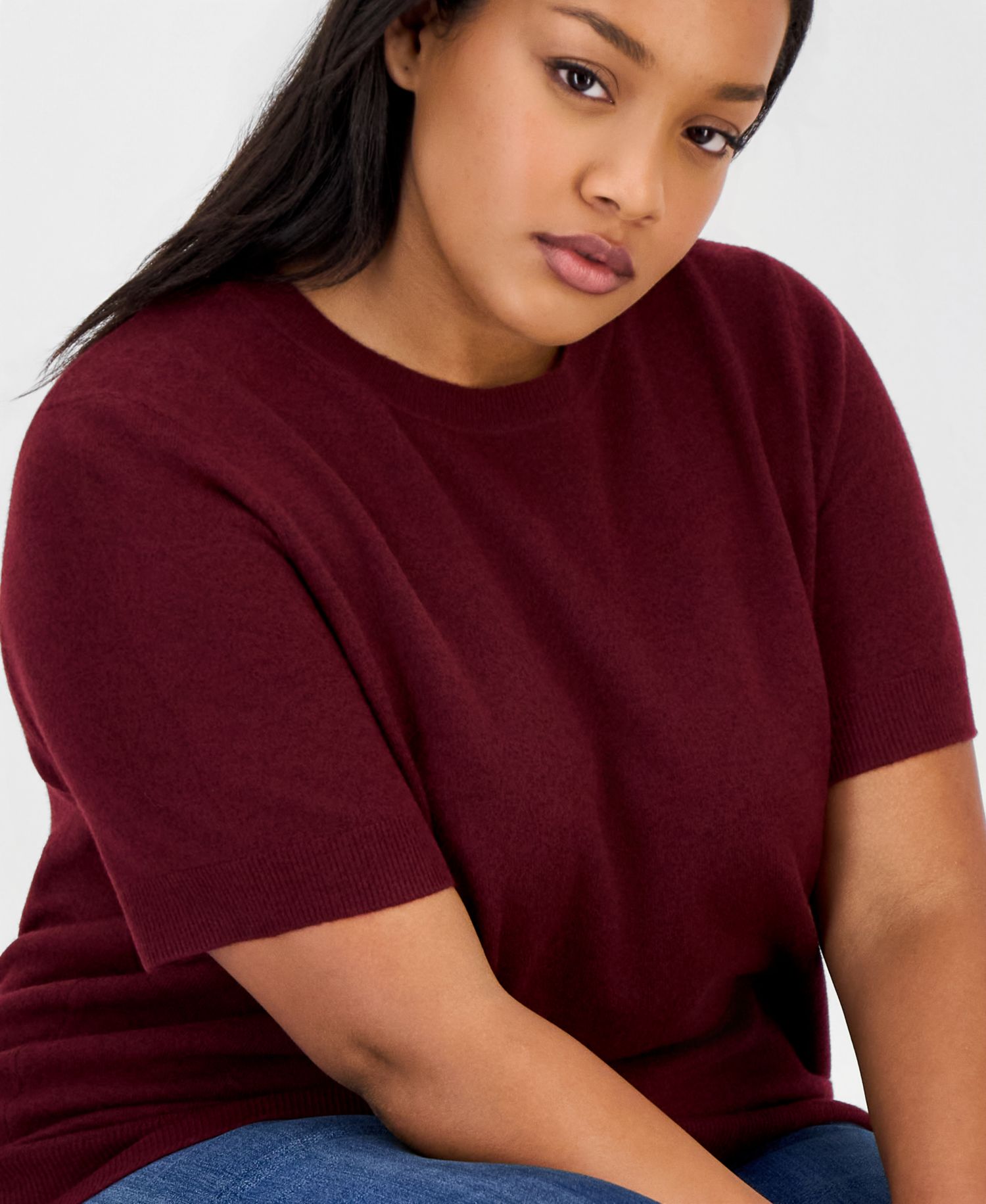 Trendy Plus Size Sweater-Knit T-Shirt