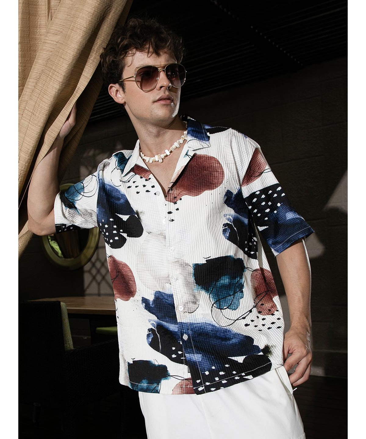 Campus Sutra Abstract Blob Oversized Shirt