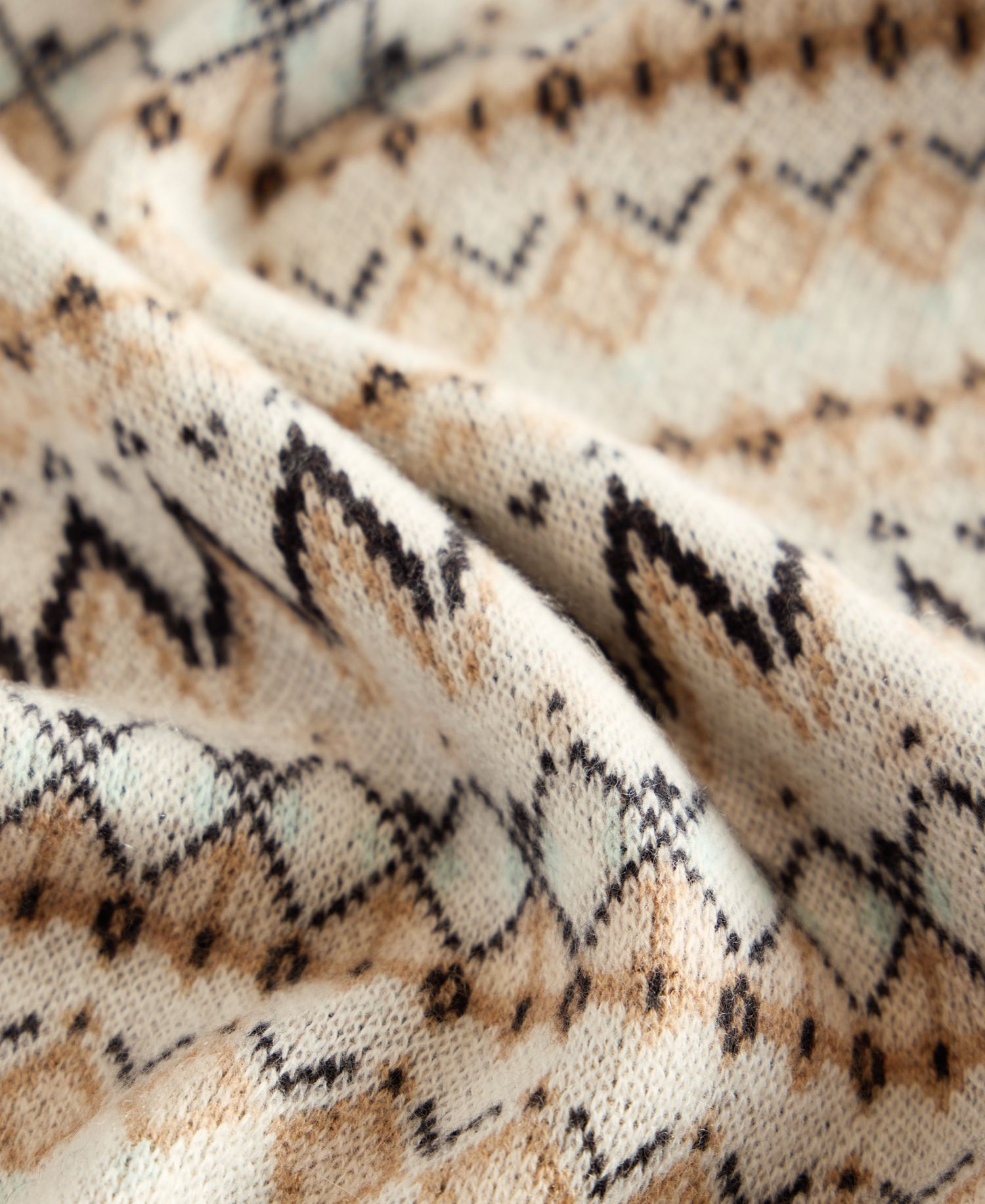 Fair Isle Cashmere Ribbed Muffler