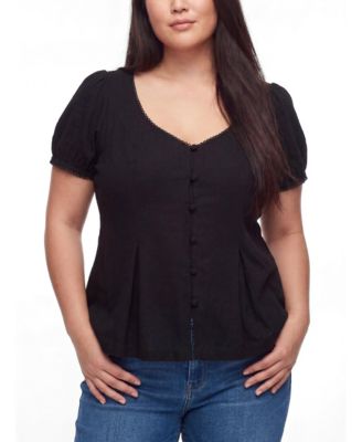Plus Size Belle Isle Button Front Top