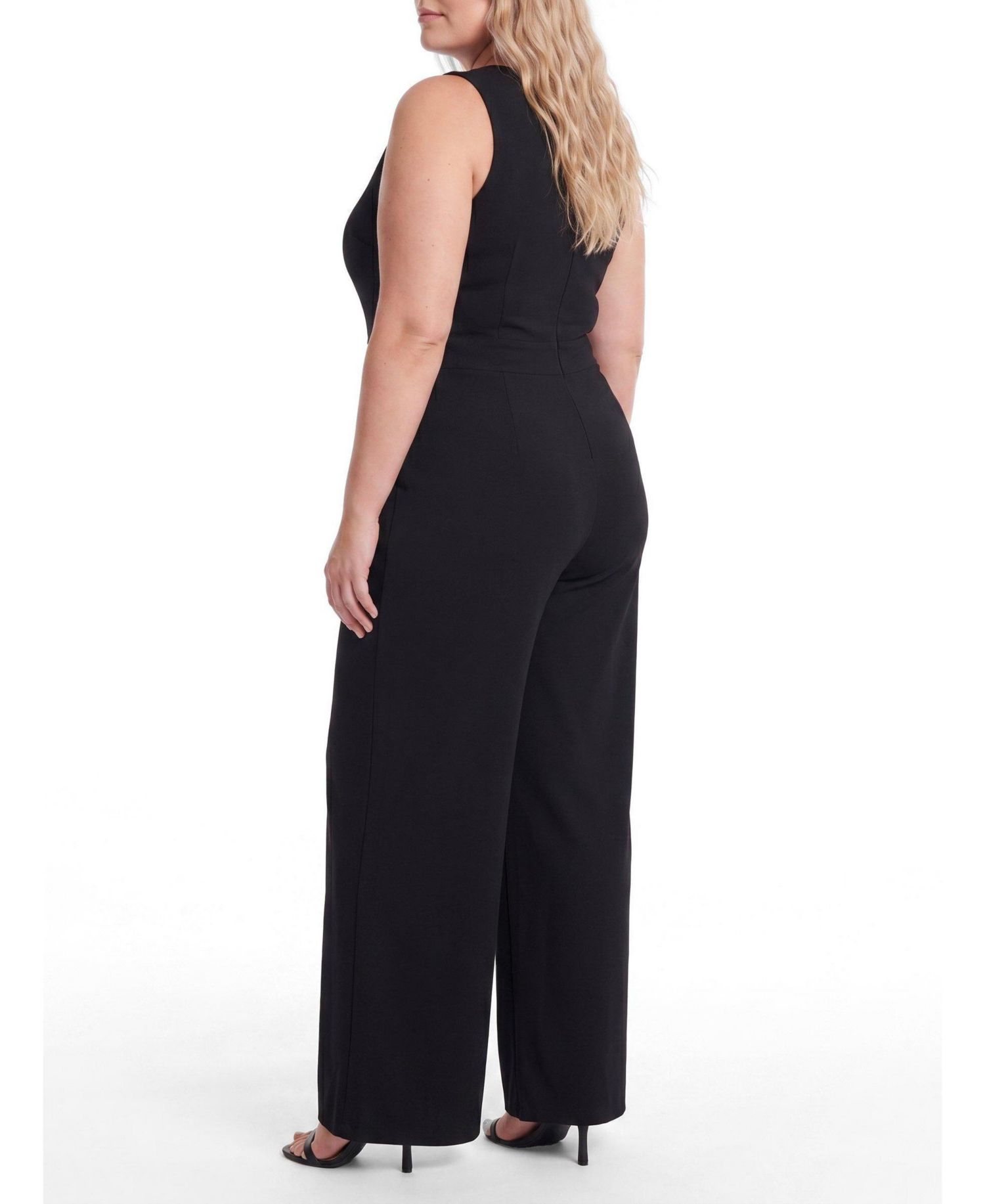 Women's Shawl-Collar Ponte Jumpsuit