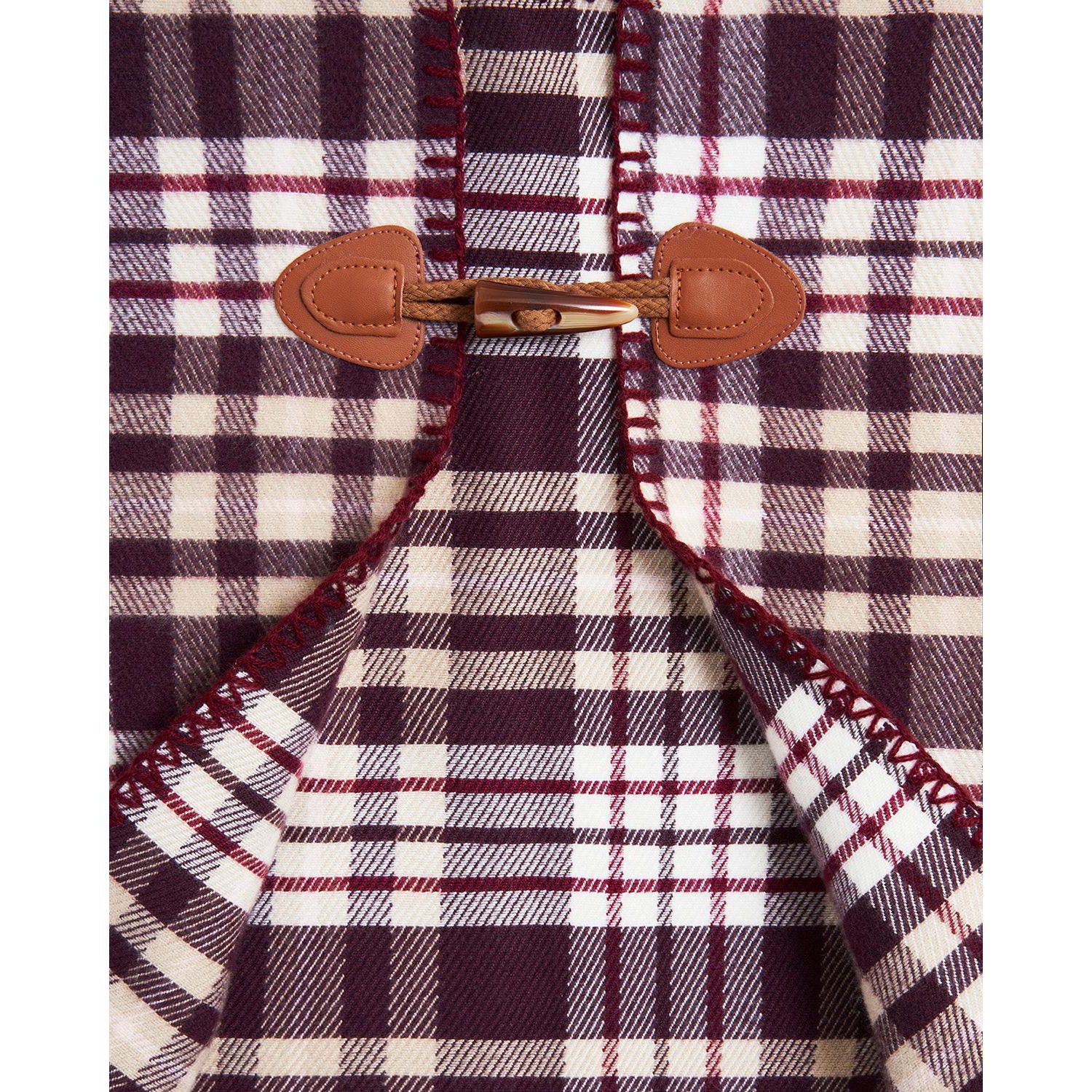 Women's Caramel and Chocolate Check Cape