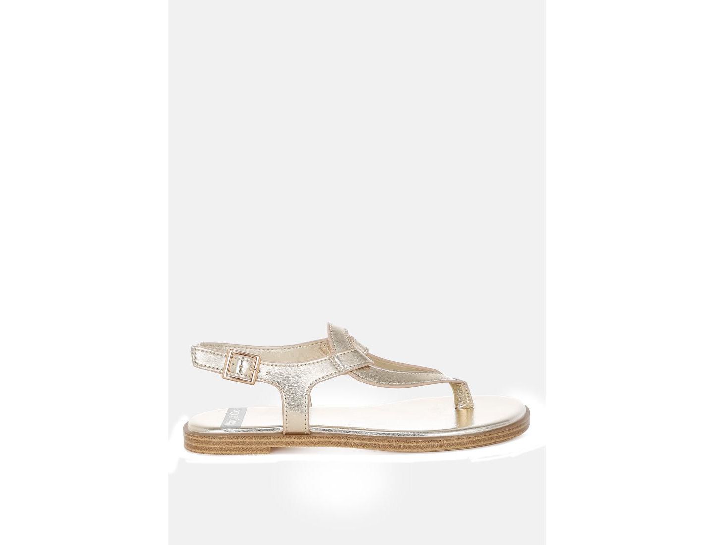 Женские балетки Rag & Co Zorad Metallic Genuine Leather, цвет: Золотой металлик кожаный — фото 8