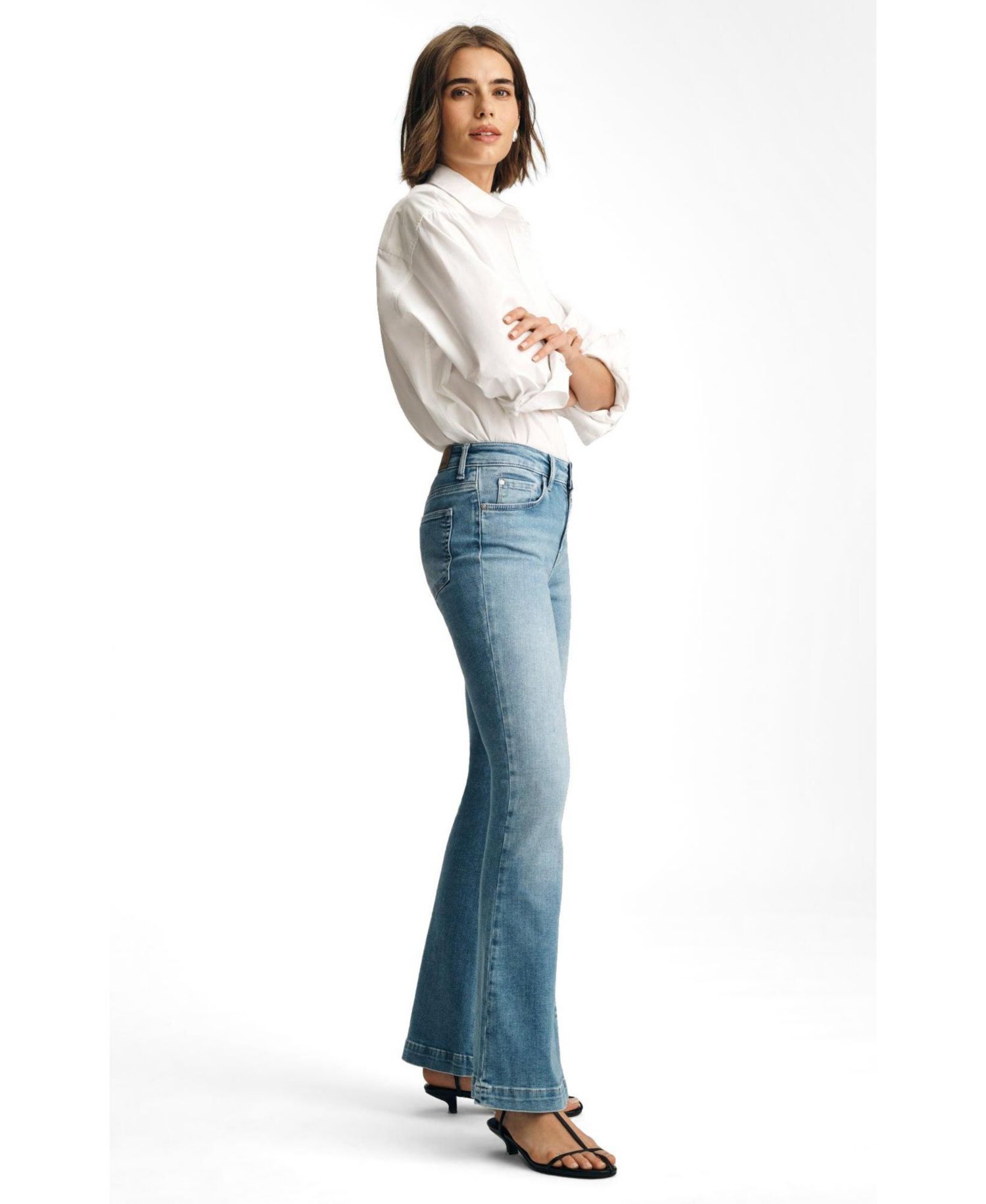 Women's Sydney High Rise Flare Flare In Mid Blue Feather Blue