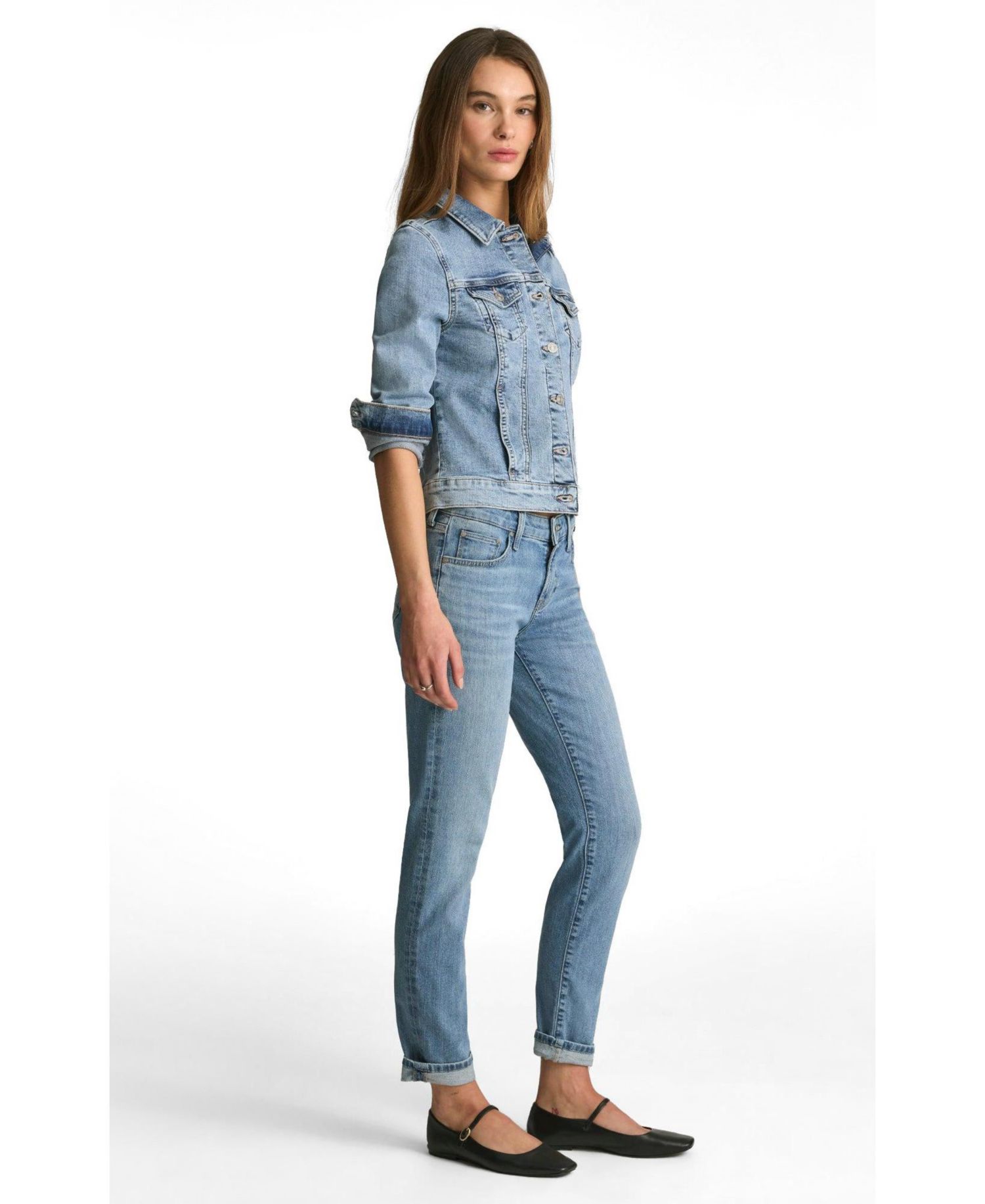 Women's Emma Mid Rise Boyfriend In Lt Brushed Flex Blue