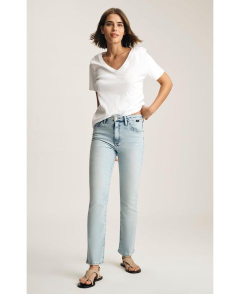 Женские джинсы Mavi Jeans New York High Rise Straight Leg In Lt Brushed Classic Blue, цвет: Ледяной