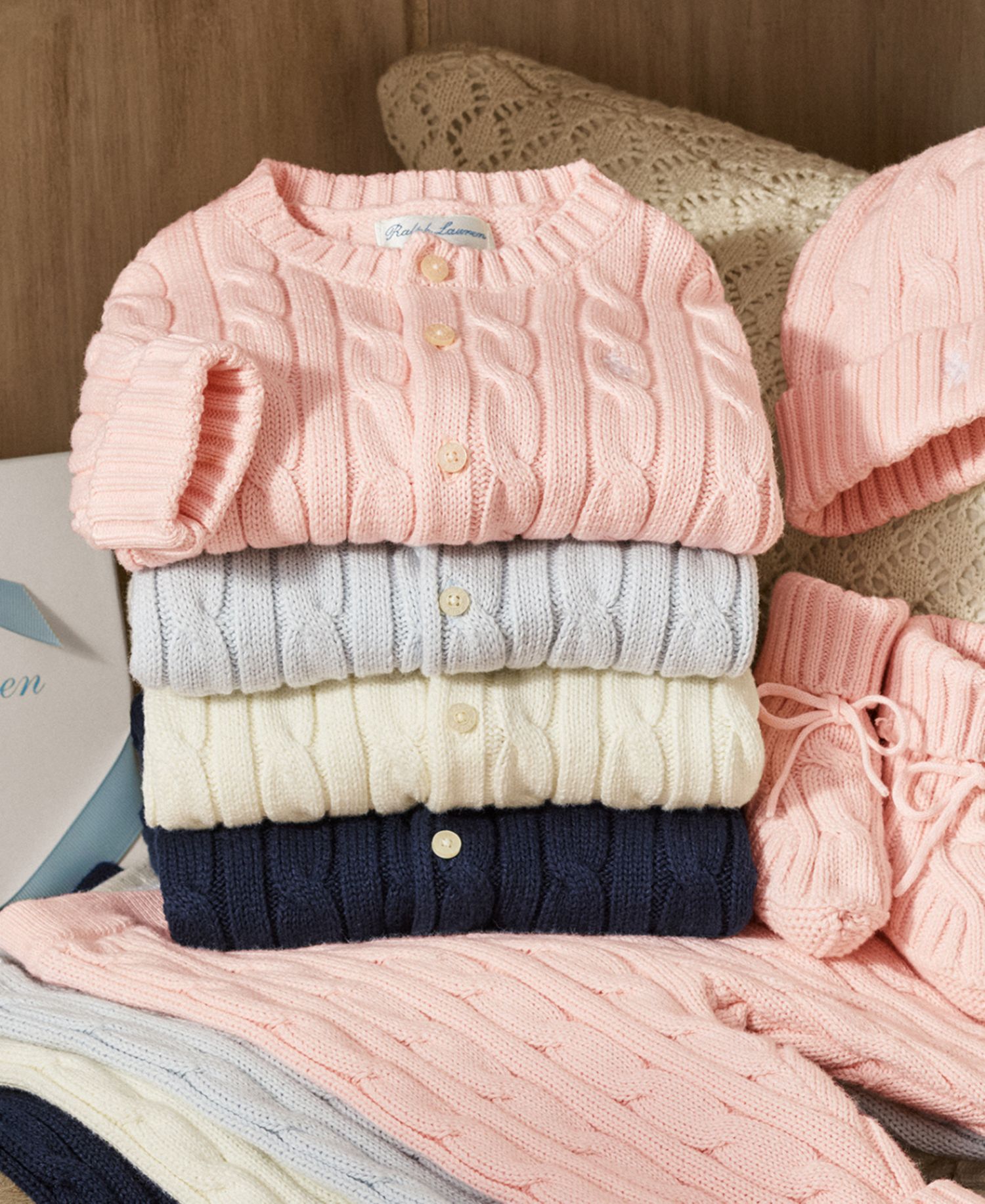 Baby Boys' and Baby Girls' Cable-Knit Cardigan and Pants, 2-Piece Set