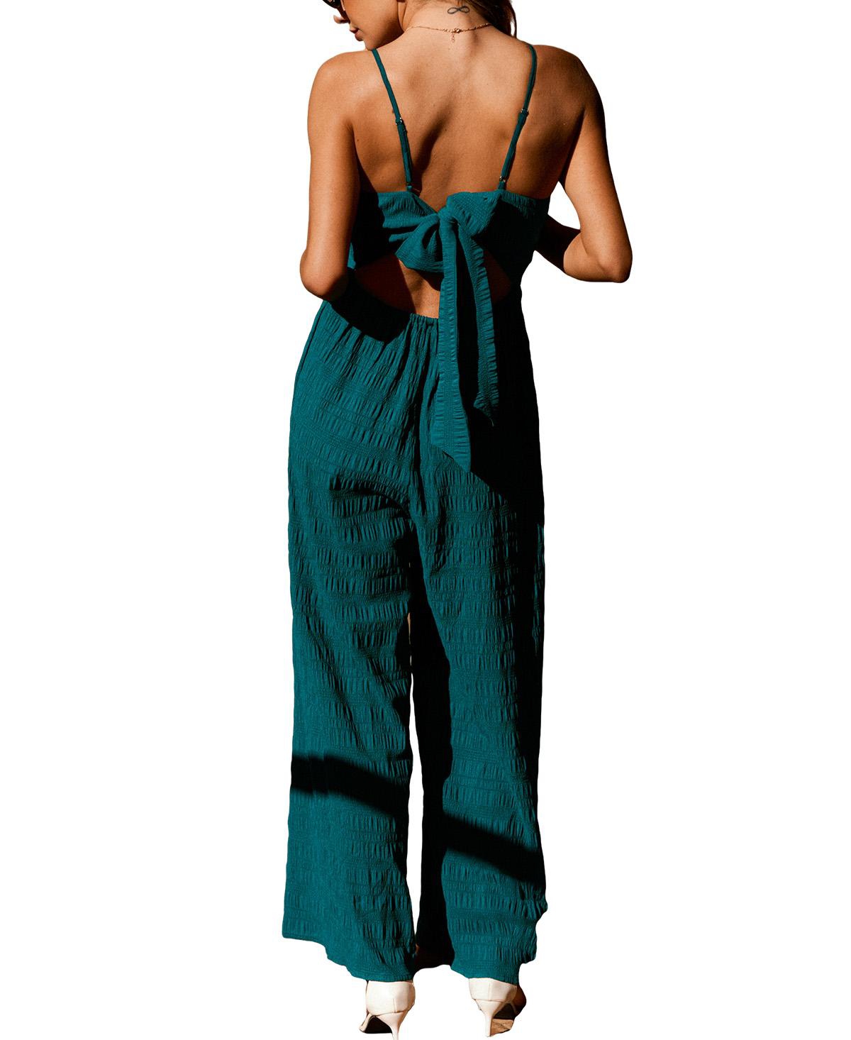 Cupshe Women's V-Neck Smocked Jumpsuit