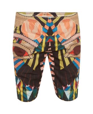 Men's Abstract Print Nylon Swim Shorts