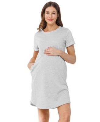 Maternity Short Sleeve T-Shirt Dress with Pockets