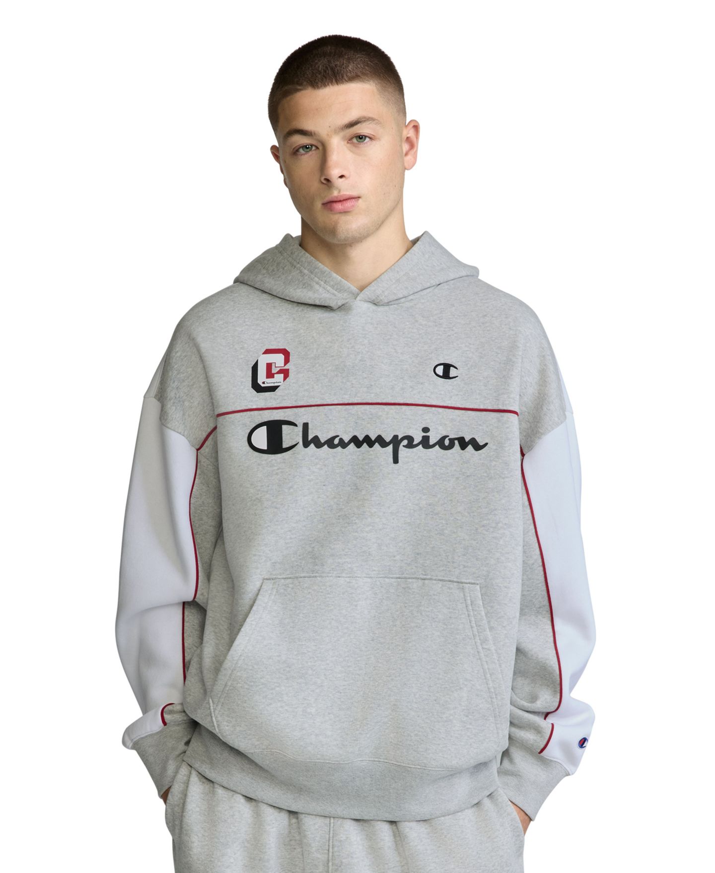 Мужское худи Champion Midfield Pullover, цвет: Светлый серый — фото 1
