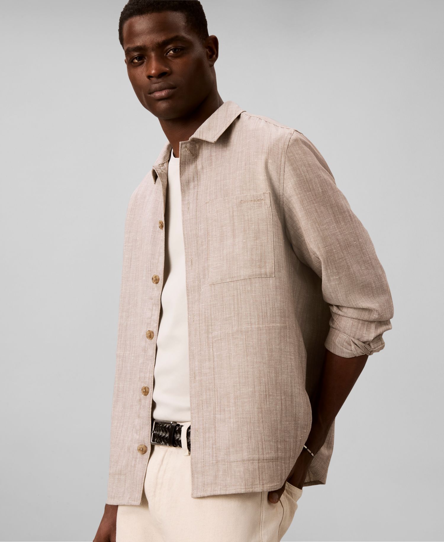 Men's Linen Blend Overshirt