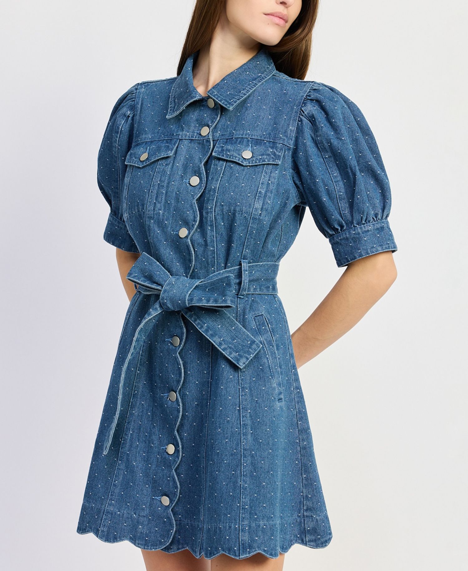 Women's Heidi Collared Denim Mini Dress