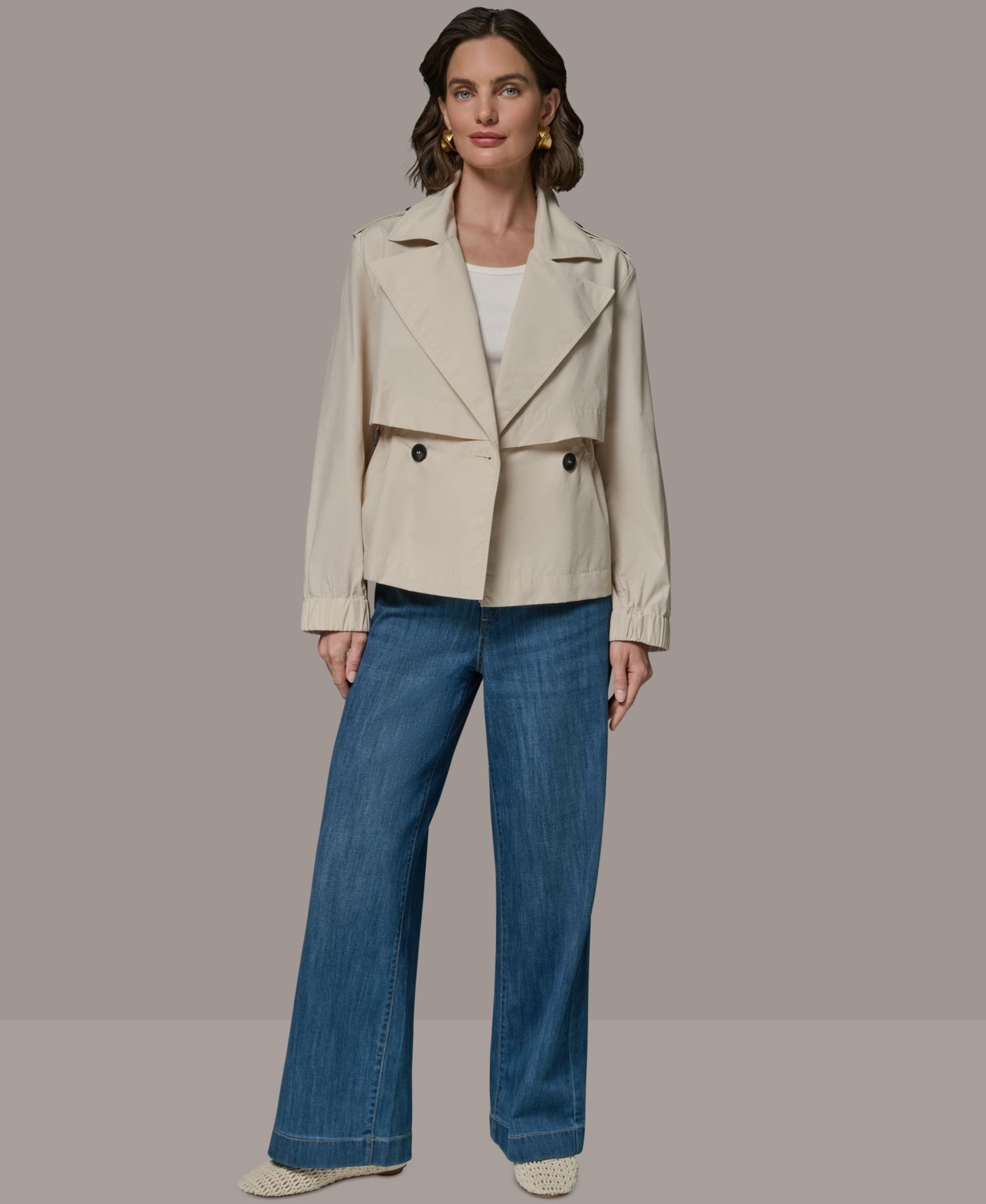 Women's Double-Breasted Flanged Jacket