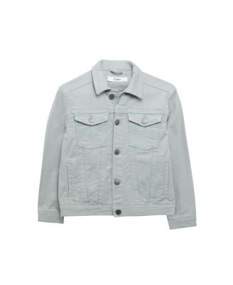 Boys Saddle Stitch Color Denim Jacket With Flap Pocket