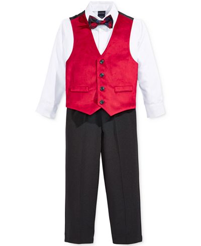 Nautica 3-Pc. Velvet Vest, Shirt & Pants Set, Little Boys (2-7), Only at Macy's