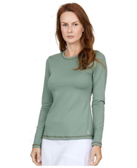 Женская рубашка Sofibella Long Sleeve Tennis, цвет: Армейский