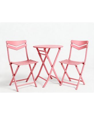 Adults 3 Piece Curved Back Bistro Set Iron Outdoor Seating