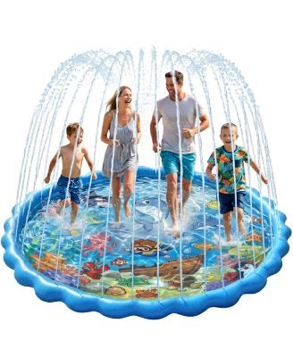  Splash Pad Sprinkler Wading Pool Outdoor Family Summer