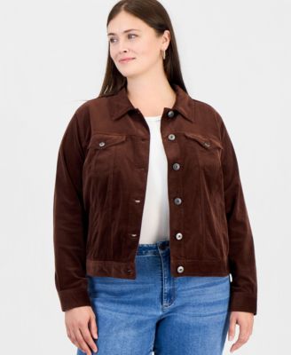 Plus Size Classic Corduroy Jacket