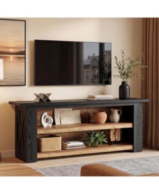 Farmhouse TV Stand for TV, Entertainment Center with Storage, Modern Television Stand