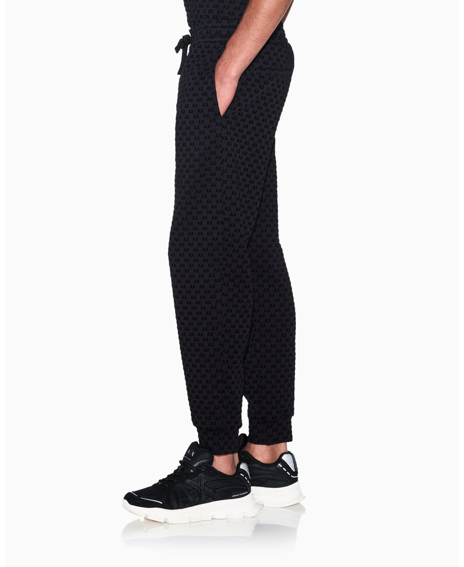 Men's Bonded Cotton Flocked All Over Logo Jogger