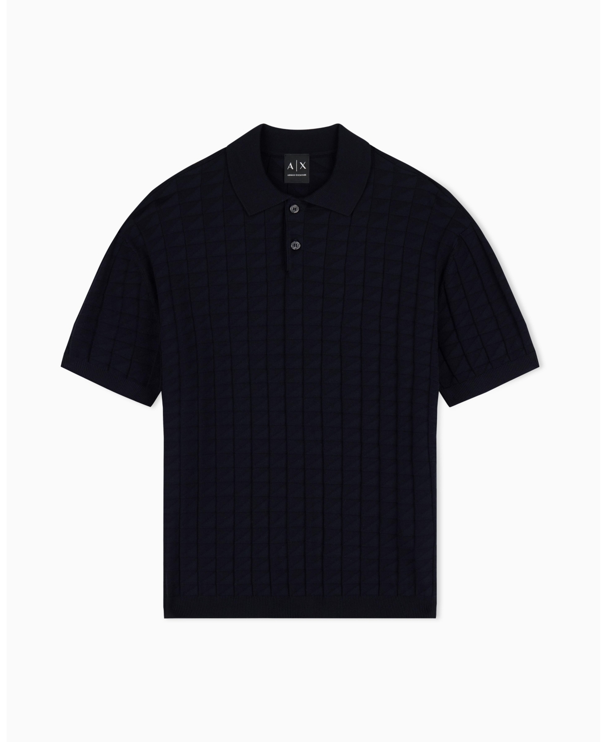 A|X Armani Exchange Men's Viscose Grid Polo Shirt