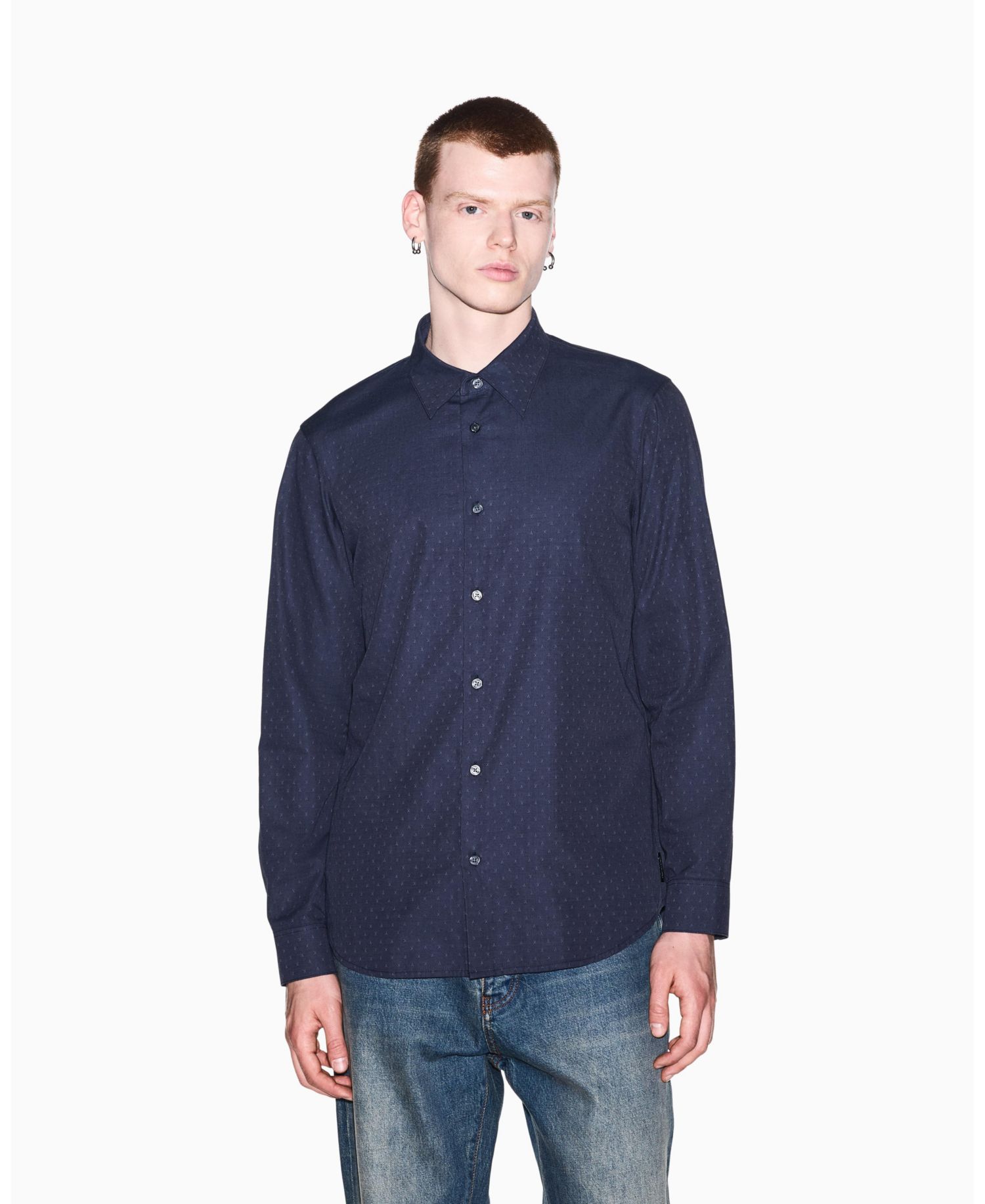 Men's Cotton Jacquard Woven Shirt