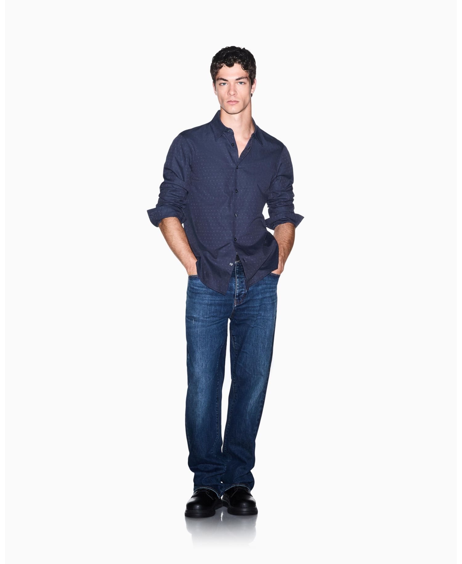 Men's Cotton Jacquard Woven Shirt