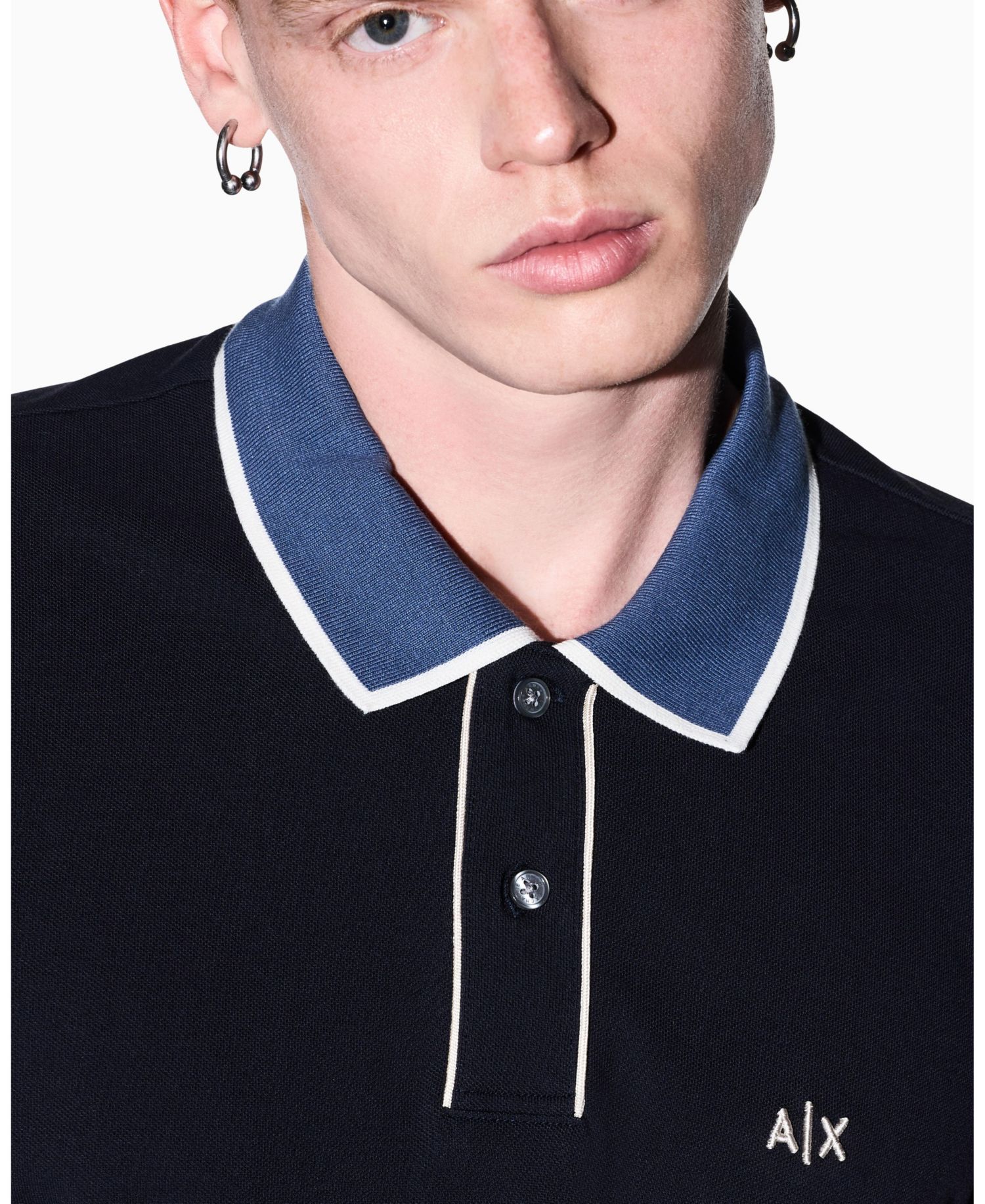 Men's Pique Color Block Tipping Polo Shirt