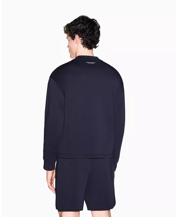 Men's Exposed Flower Bonded Cotton Crewneck Sweatshirt - thumbnail 3