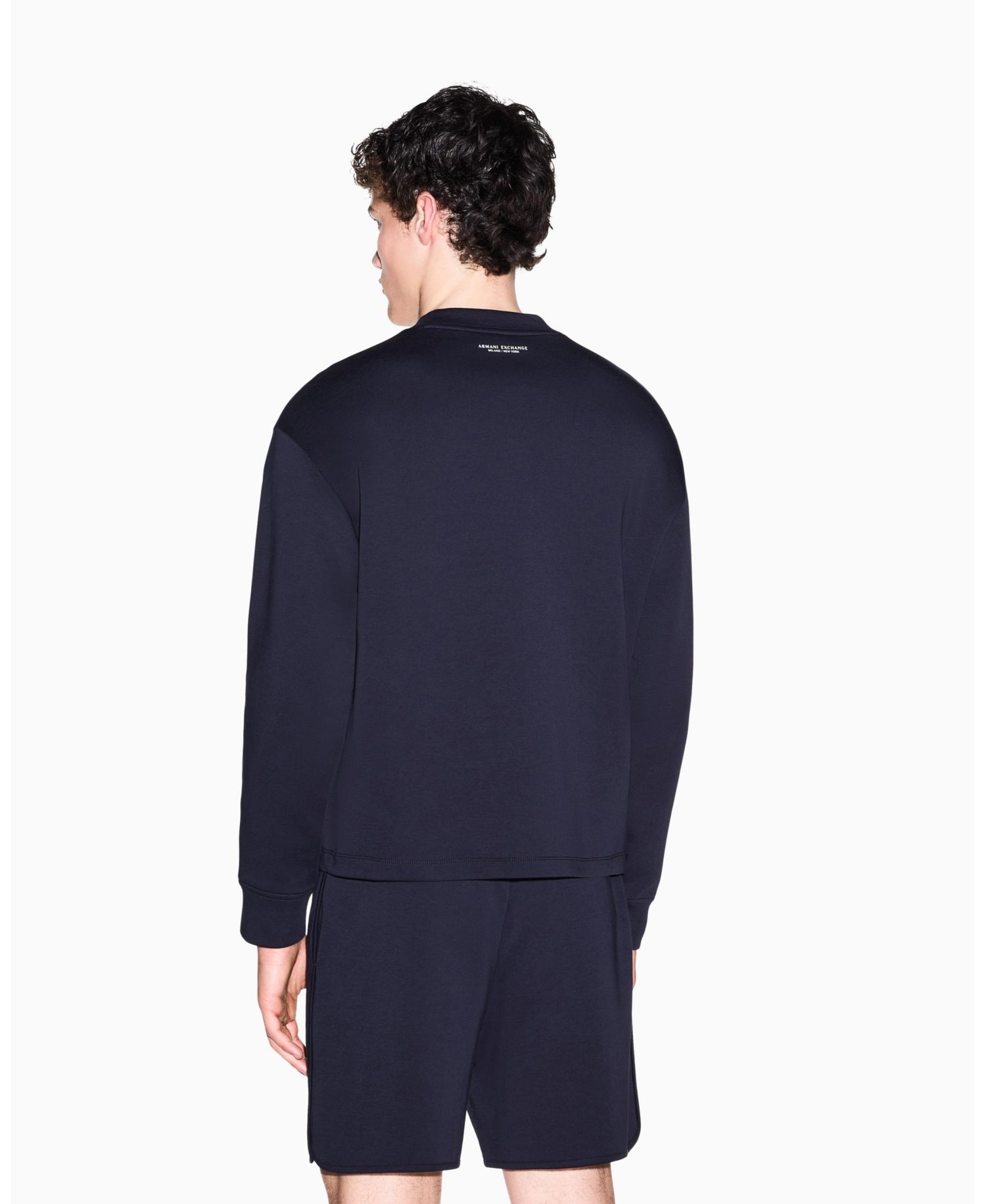 Men's Exposed Flower Bonded Cotton Crewneck Sweatshirt