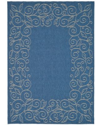 Courtyard CY5139 Blue and Beige 5'3" x 7'7" Outdoor Area Rug