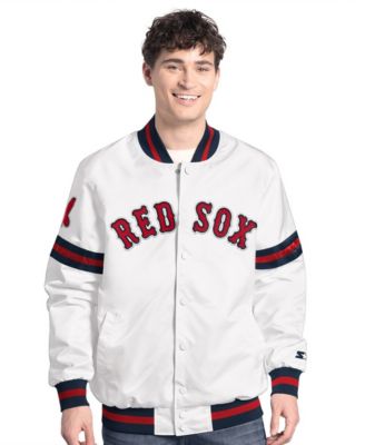 Men's White Boston Red Sox Cooperstown Scout Full-Snap Varsity Jacket
