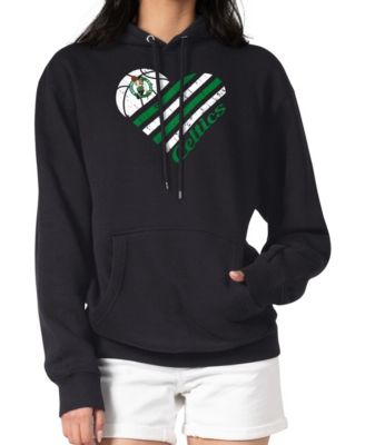 Women's Black Boston Celtics Heart Pullover Hoodie