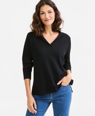 Women's Hooded Long-Sleeve V-Neck Hoodie